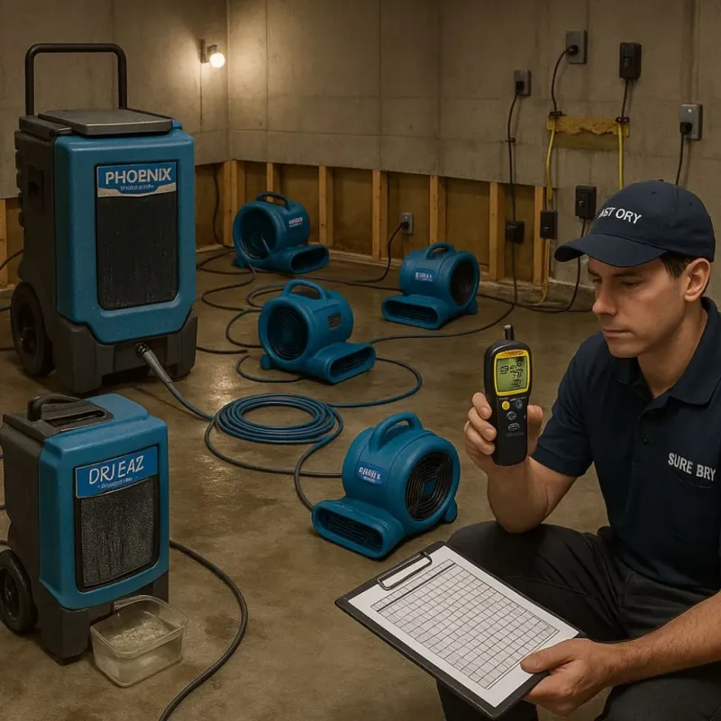 Structural Drying and Dehumidification process in Waitsburg, WA